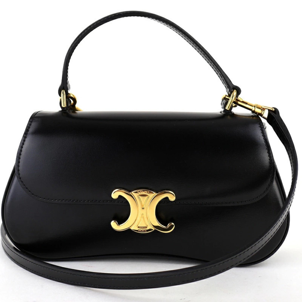 Celine TEEN LOLA Bag Black Shiny Calfskin Handbag Shoulder One - Picture 1 of 11